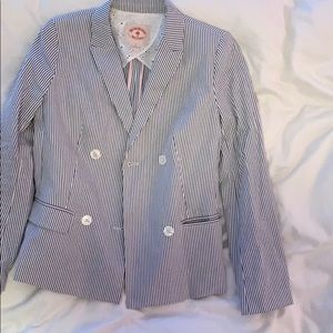 Brooks Brothers red fleece striped blazer